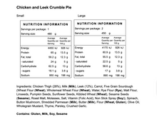Load image into Gallery viewer, Chicken and Leek Crumble Pie (frozen)