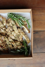 Load image into Gallery viewer, Herby lemon roasted chicken thigh with dreamy herb dressing