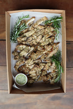 Load image into Gallery viewer, Herby lemon roasted chicken thigh with dreamy herb dressing